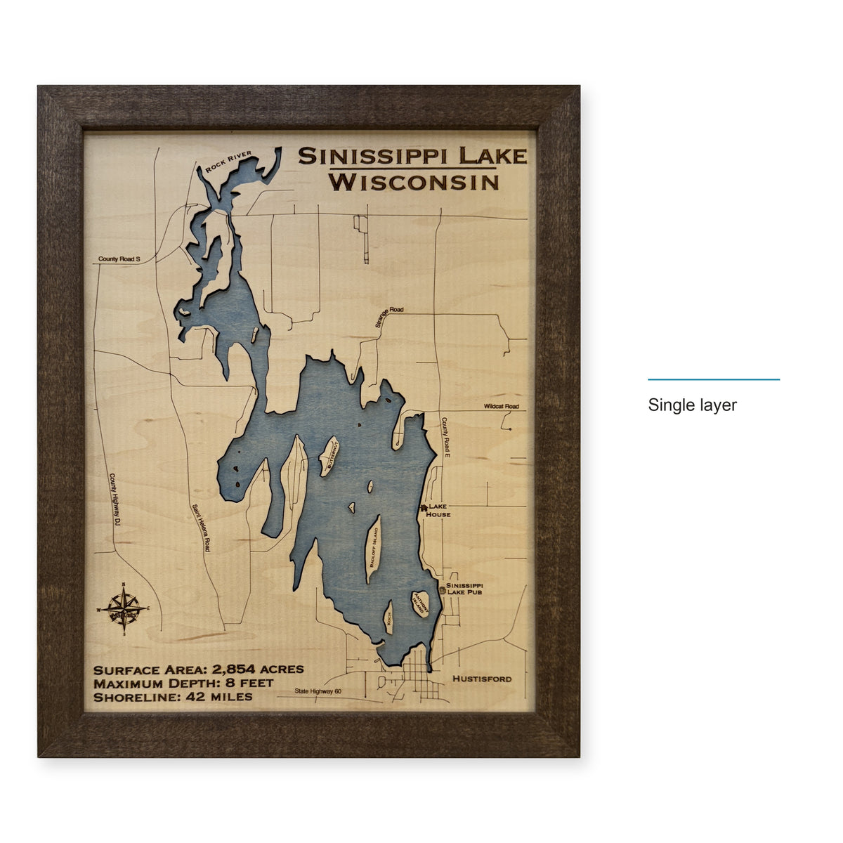 Sinissippi Lake wood map — single layer, layer option shown
