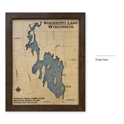 Sinissippi Lake wood map — single layer, layer option shown