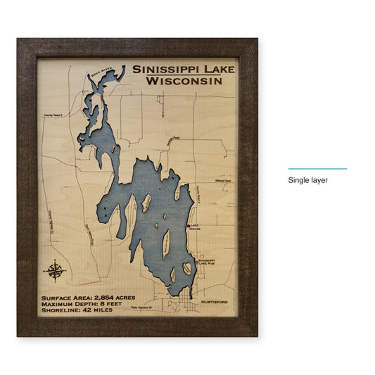 Sinissippi Lake wood map — single layer, layer option shown