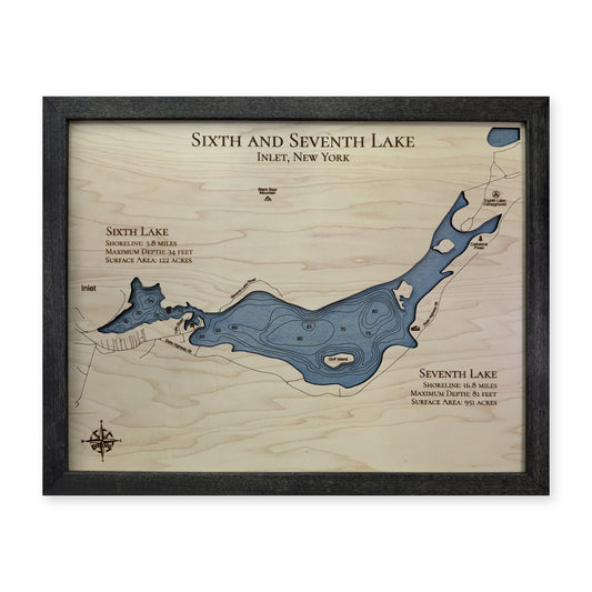 Sixth Seventh Dinatale wood map — single layer with engraved contours, white background