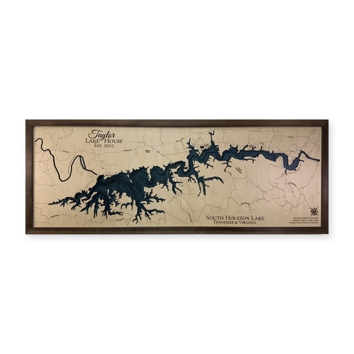 South Holston Taylor wood map — multilayer, white background
