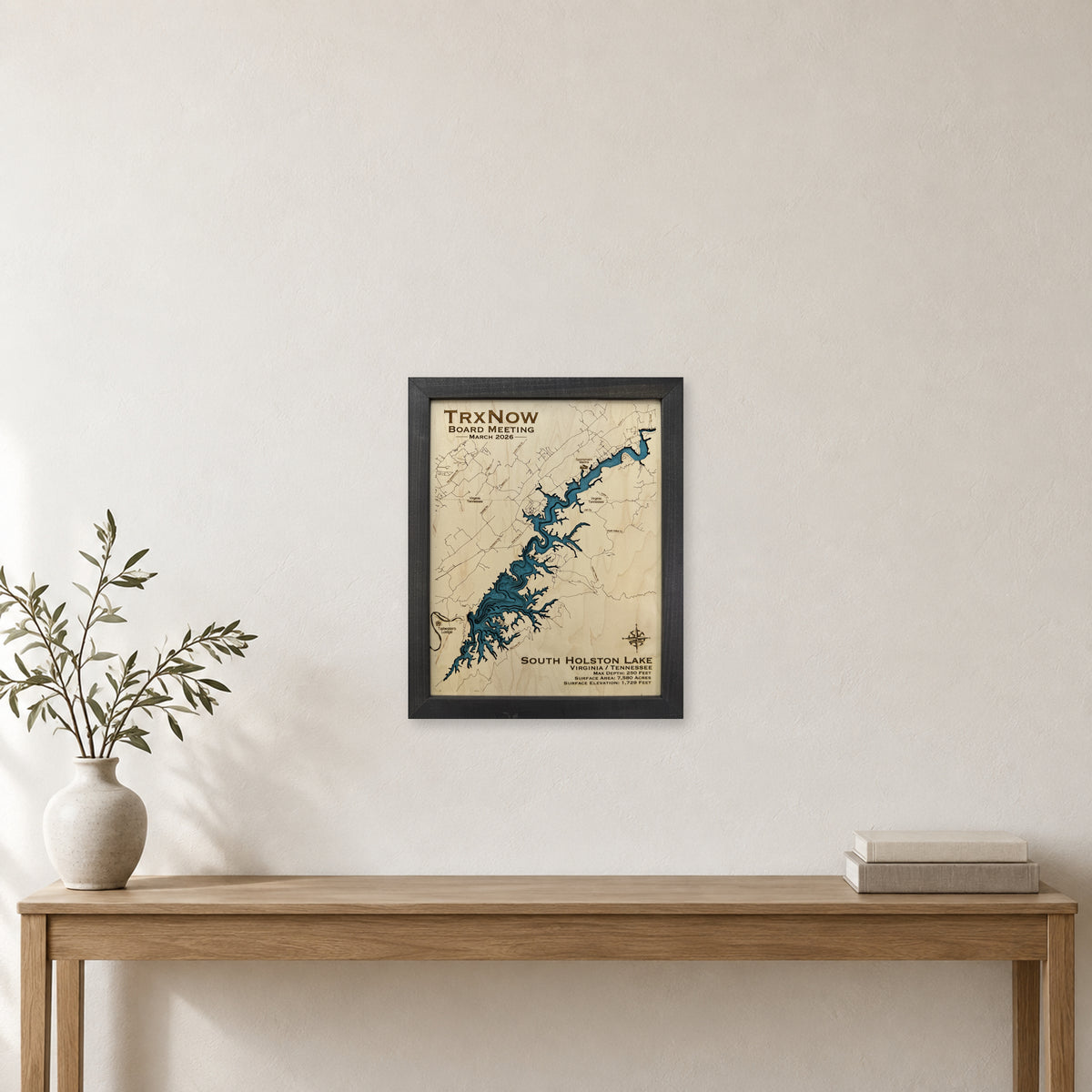 South Holston Trxnow wood map — multilayer, staged room mockup