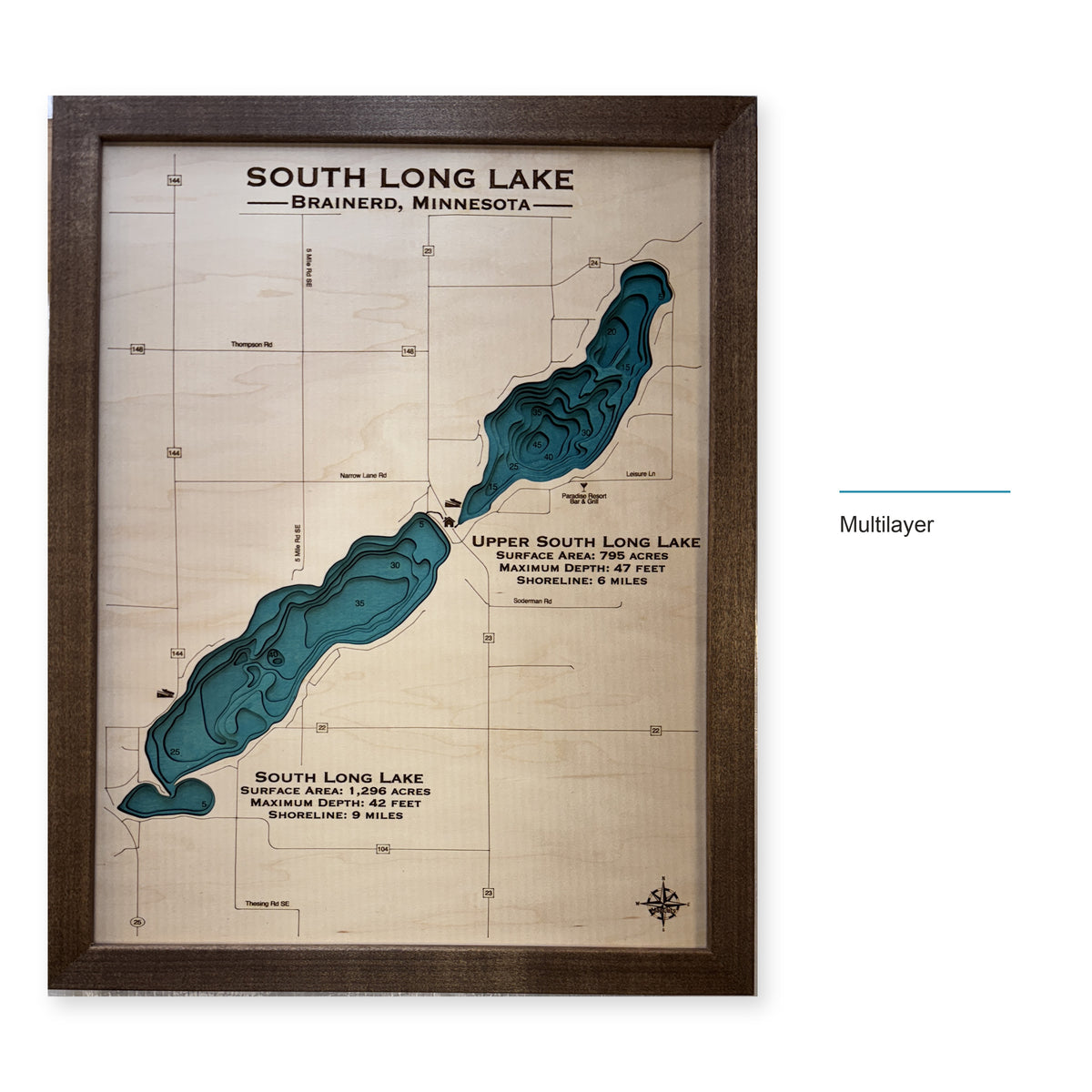 South Long Multi wood map — multilayer, layer option shown