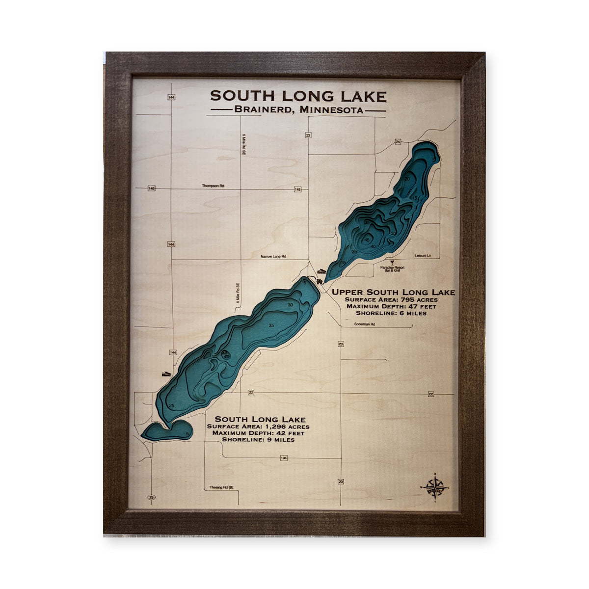 South Long Multi wood map — multilayer, white background