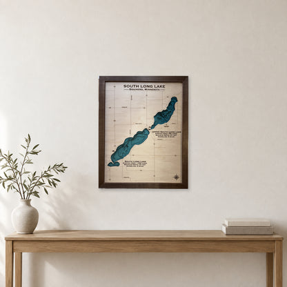 South Long Multi wood map — multilayer, staged room mockup