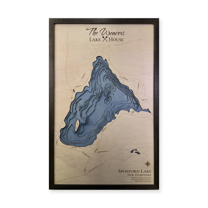 Spofford Weavers wood map — multilayer, white background