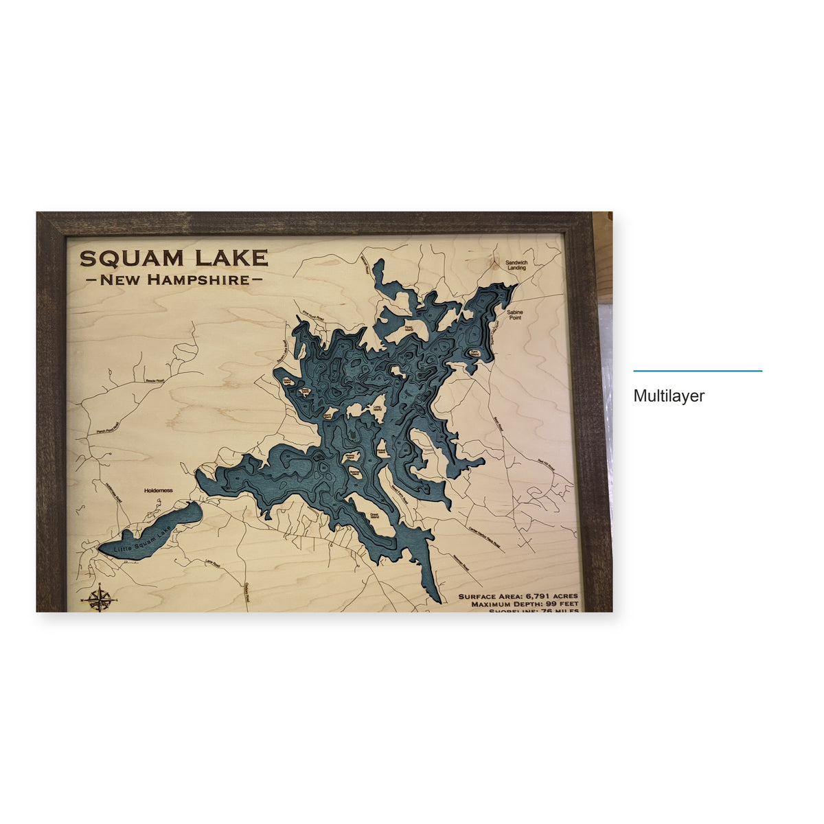 Squam Walnut wood map — multilayer, layer option shown