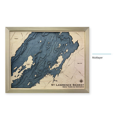 St Lawrence Seaway wood map — multilayer, layer option shown