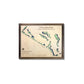 Framed wooden map of Stillwater Golf & Country Club on a white background.