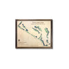 Framed wooden map of Stillwater Golf & Country Club on a white background.