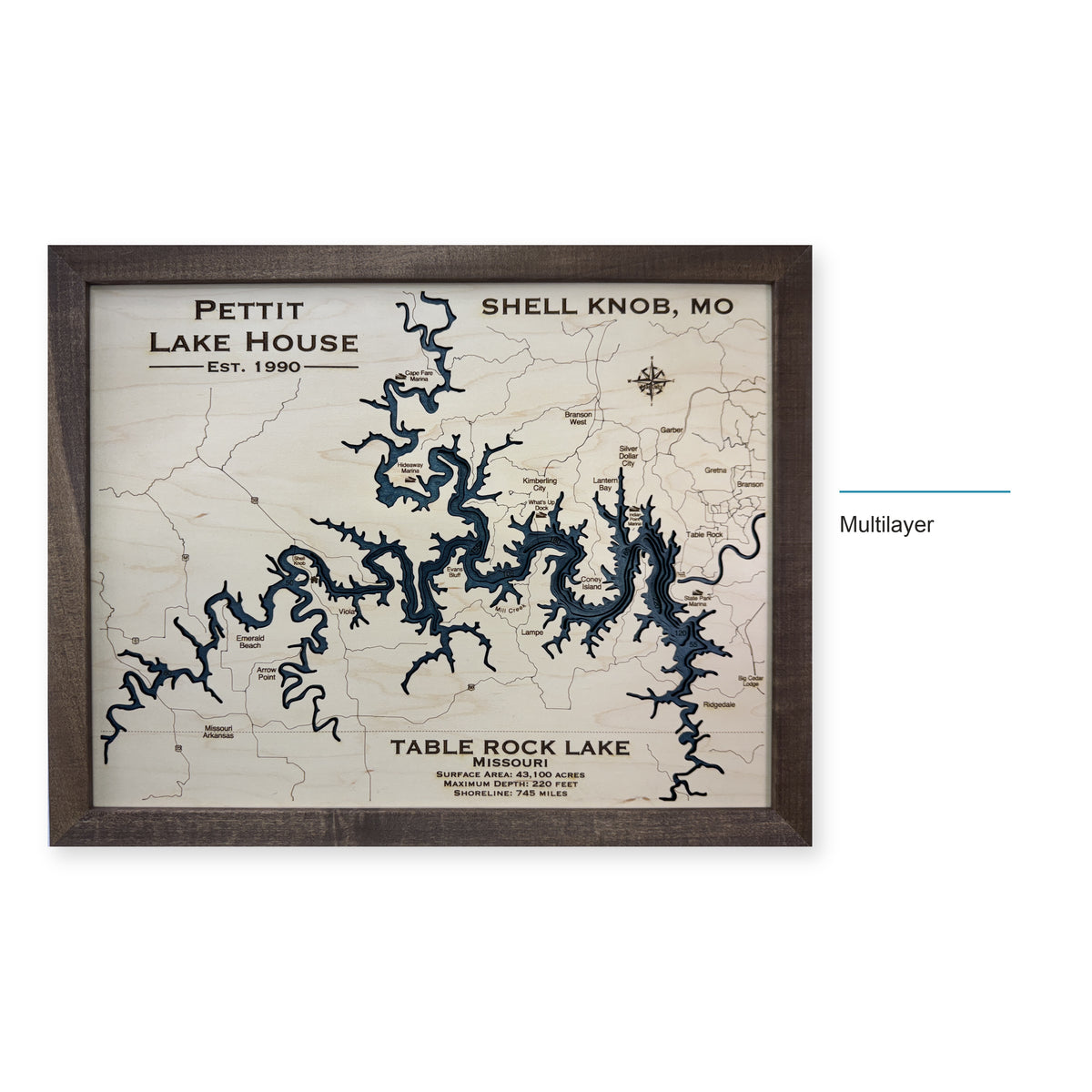 Table Rock Pettit wood map — multilayer, layer option shown