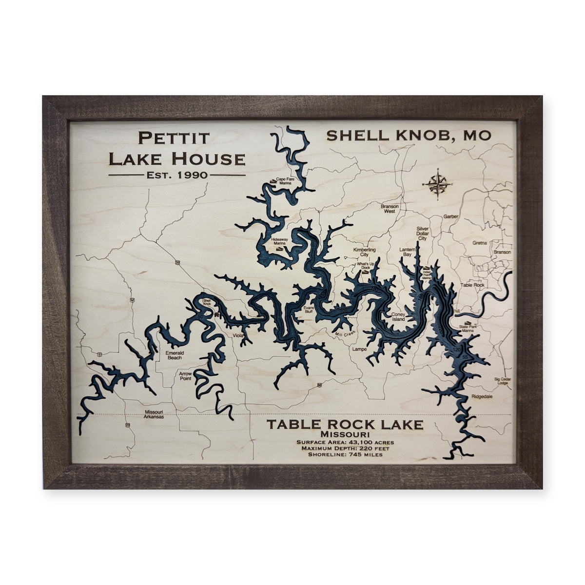 Table Rock Pettit wood map — multilayer, white background