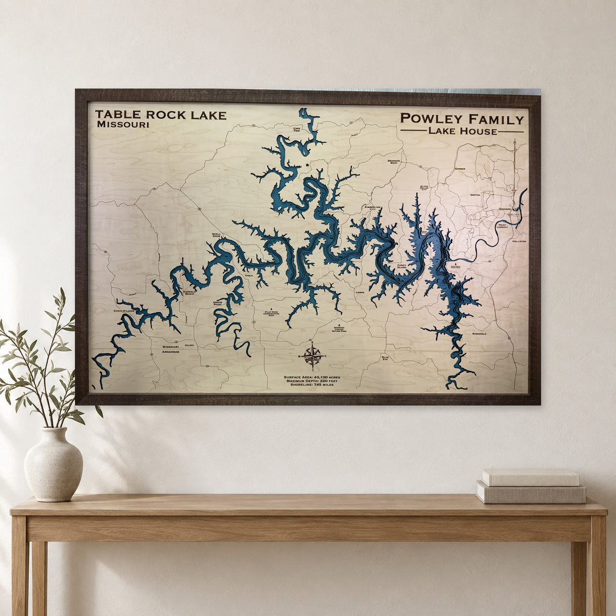 Table Rock Powley wood map — multilayer, staged room mockup