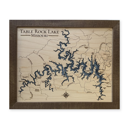 Table Rock Walnut Small wood map — multilayer, white background