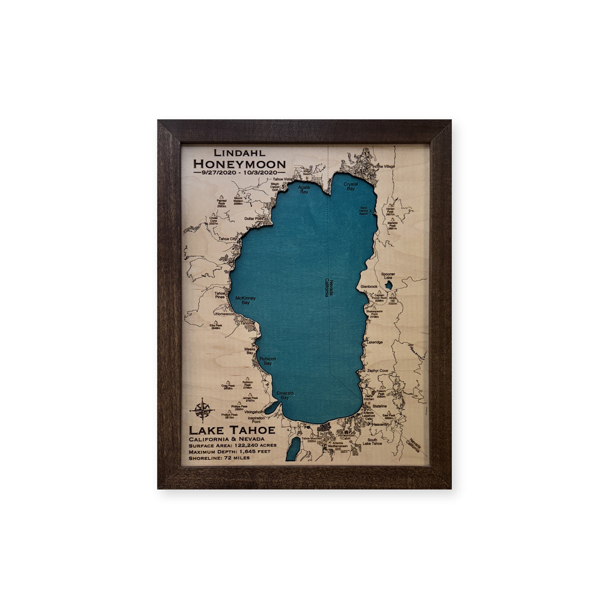 Tahoe Lindahl wood map — single layer, white background