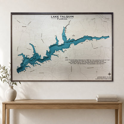 Talquin Multi wood map — multilayer, staged room mockup