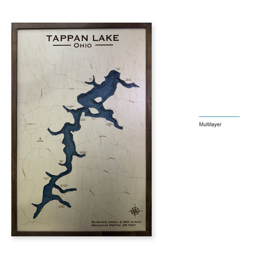 Tappan Lake, Ohio, Wood Map — multilayer example, layer option shown