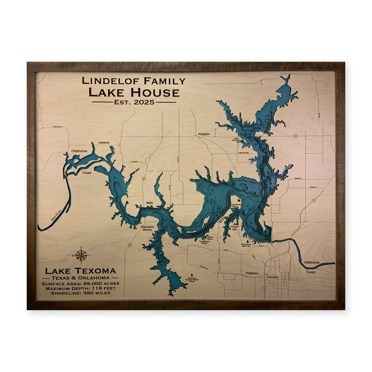 Texoma Lindelof wood map — multilayer, white background