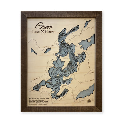 Thirty Island Green wood map — multilayer, white background
