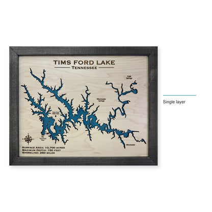 Tims Ford Black wood map — single layer, layer option shown