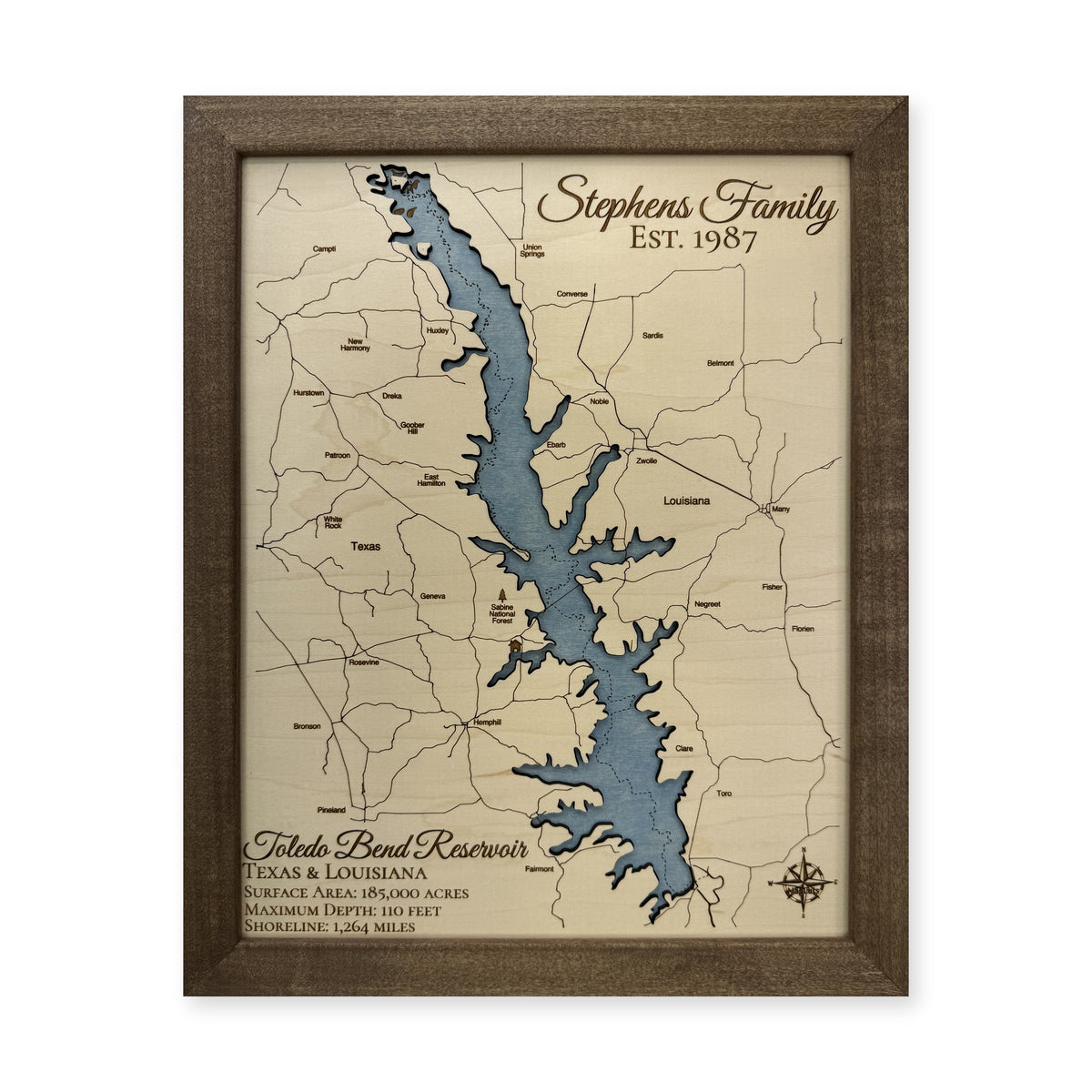 Toledo Stephens wood map — single layer, white background