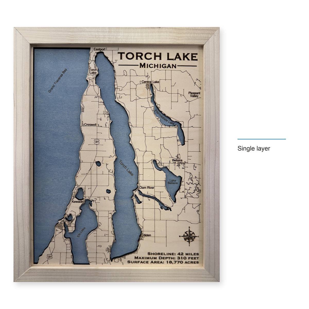 Torch Natural Single wood map — single layer, layer option shown