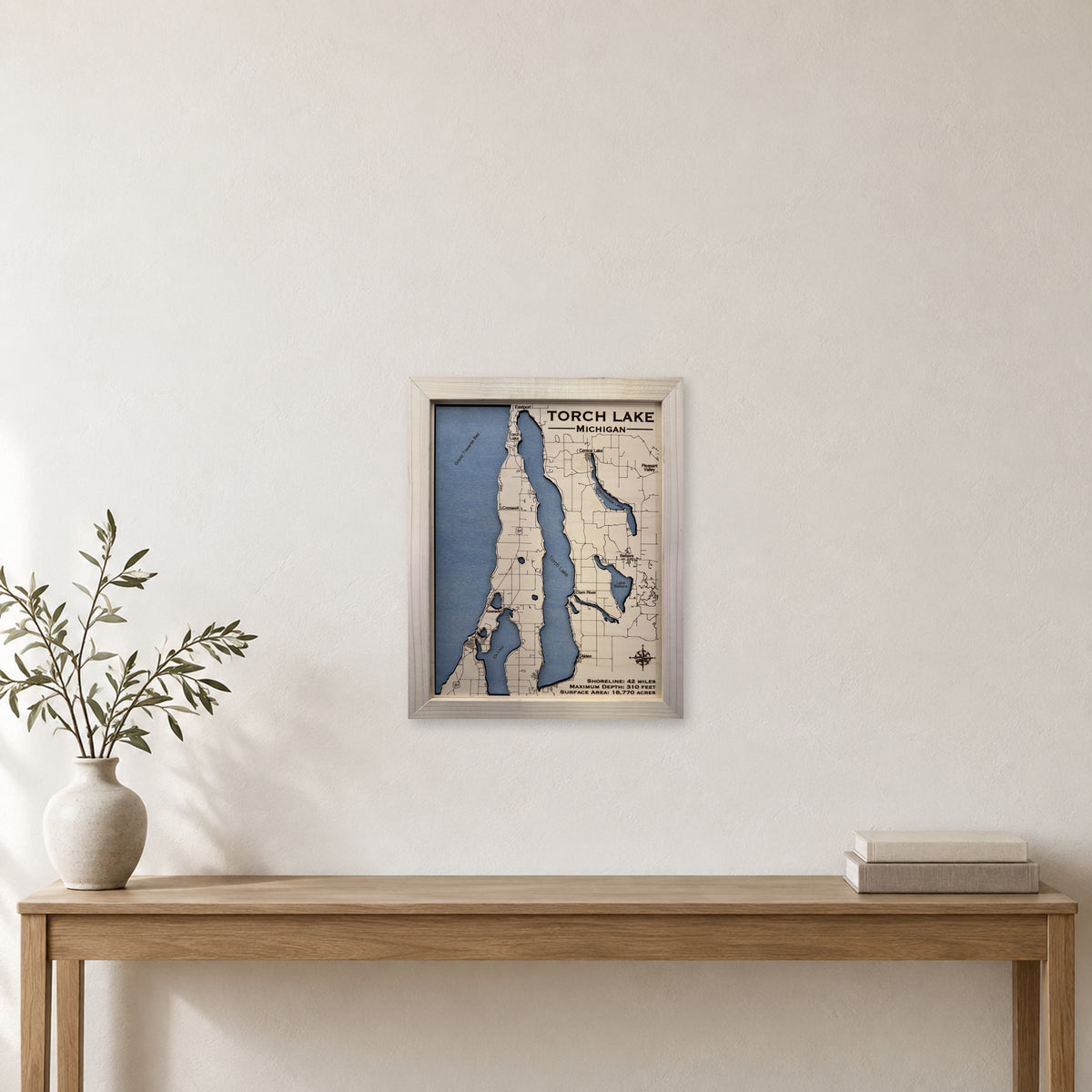 Torch Natural Single wood map — single layer, staged room mockup