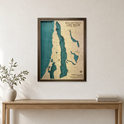 Torch Scallen wood map — multilayer, staged room mockup