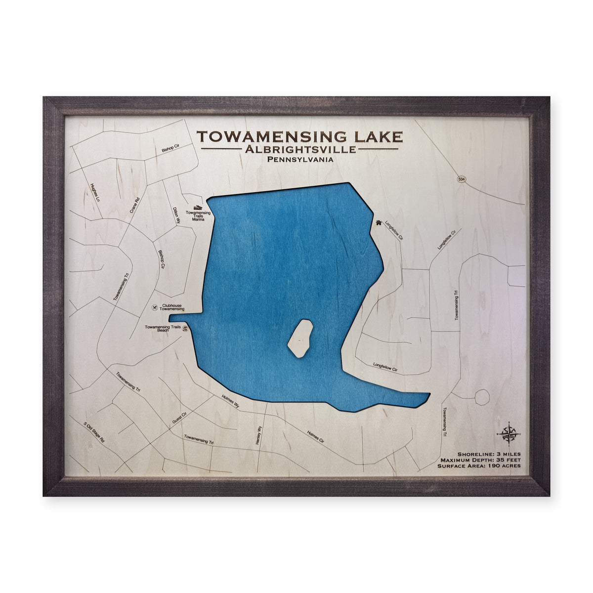 Towamensing Single wood map — single layer, white background