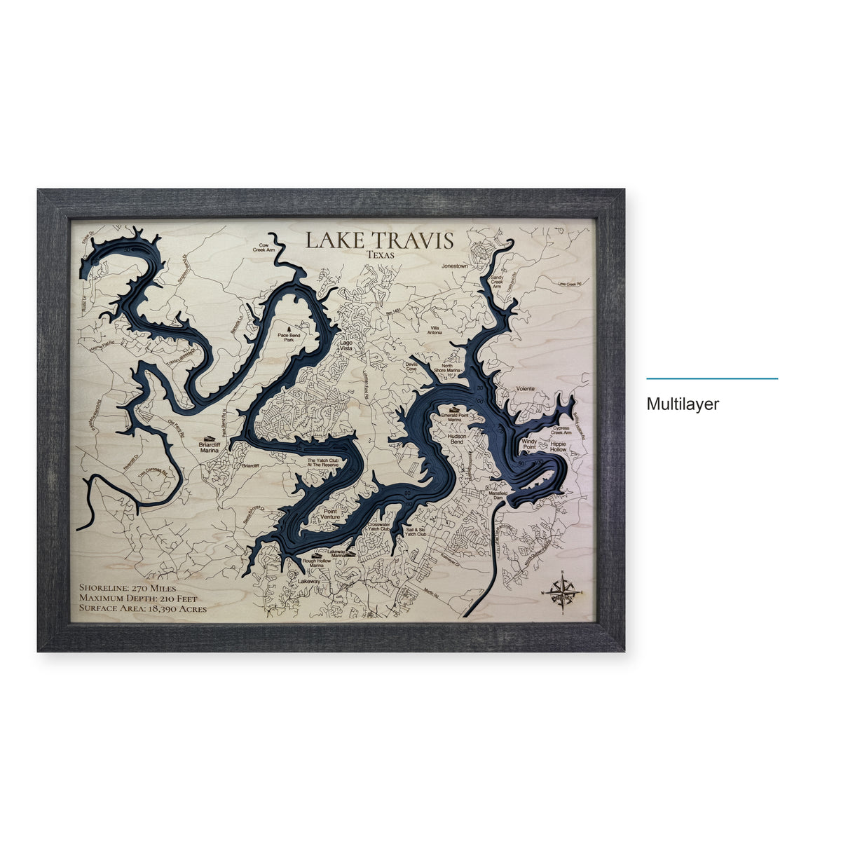 Travis Black Multi wood map — multilayer, layer option shown