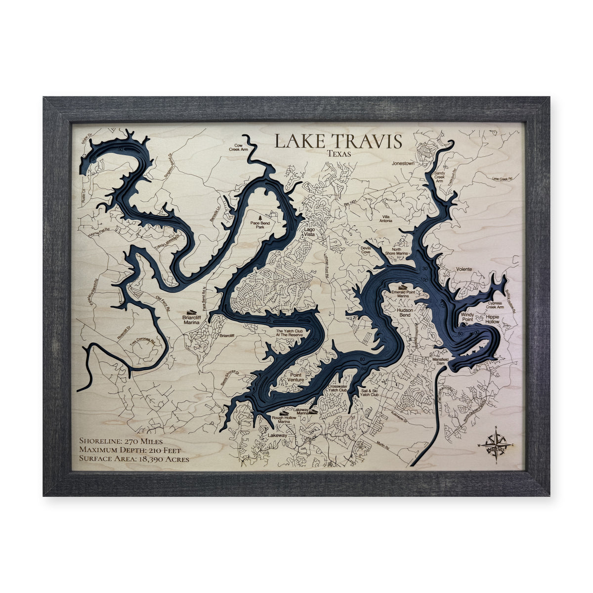 Travis Black Multi wood map — multilayer, white background