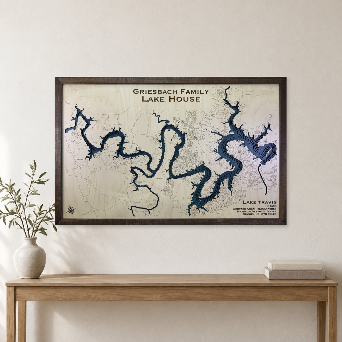 Travis Griesbach wood map — multilayer, staged room mockup
