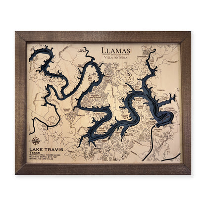 Travis Llamas wood map — multilayer, white background