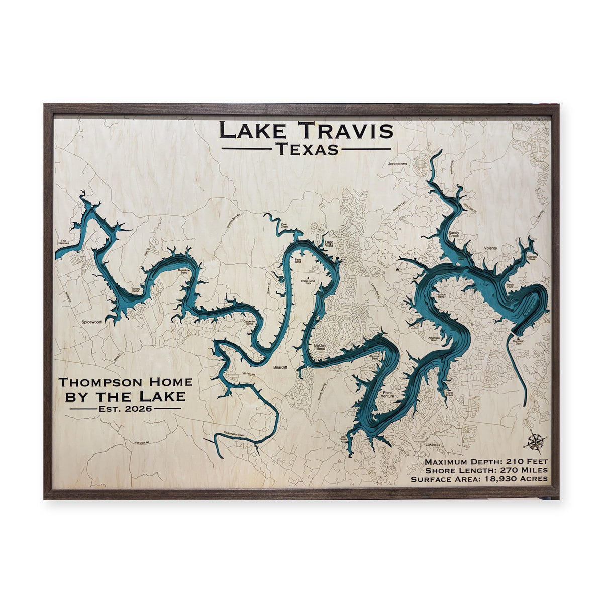 Travis Thompson wood map — multilayer, white background