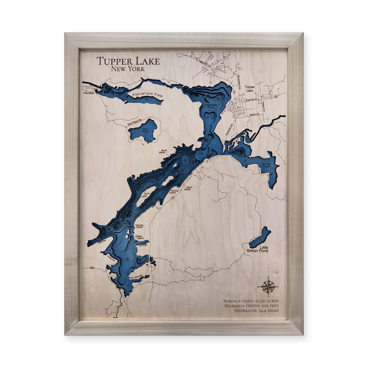 Tupper Natural wood map — multilayer, white background