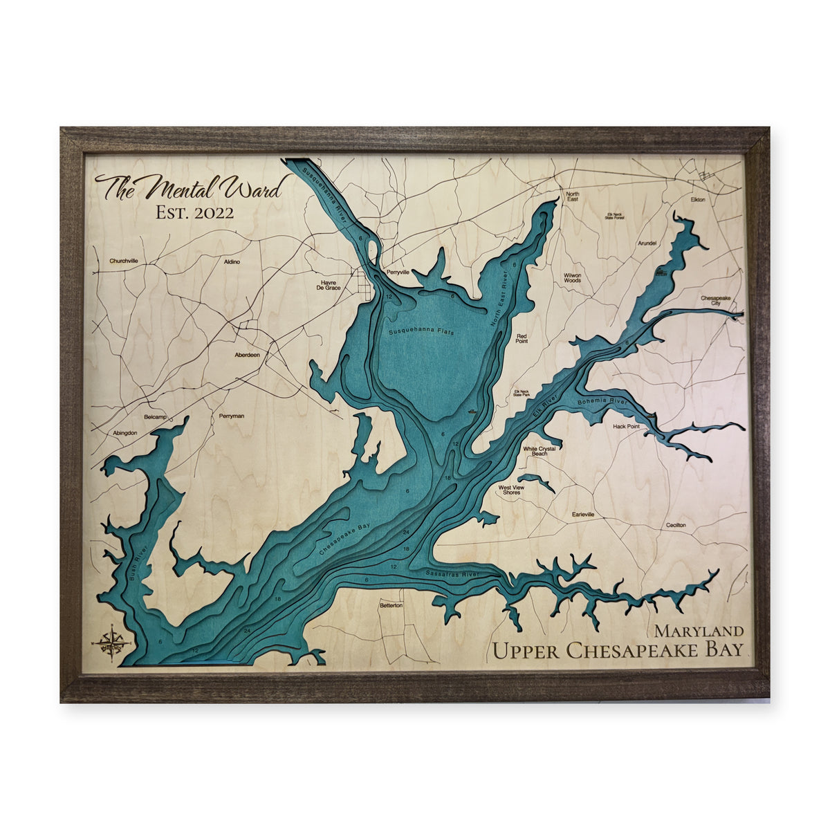 Upper Chesapeake Ward wood map — multilayer, white background