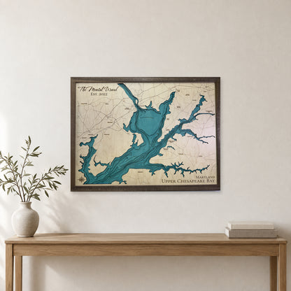 Upper Chesapeake Ward wood map — multilayer, staged room mockup