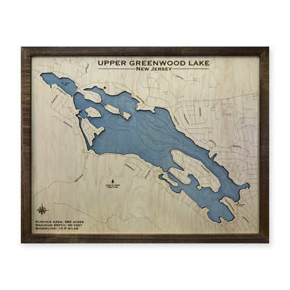 Upper Greenwood Koren wood map — single layer with engraved contours, white background