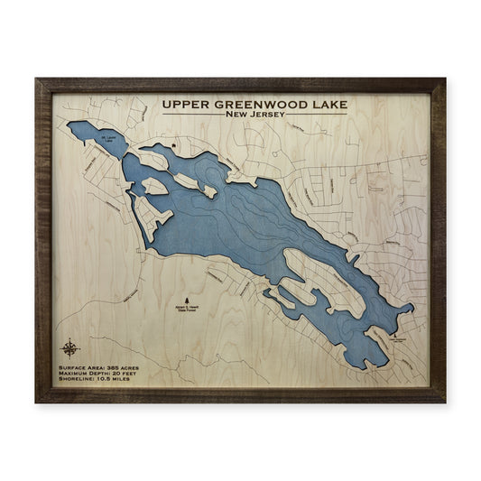 Upper Greenwood Koren wood map — single layer with engraved contours, white background