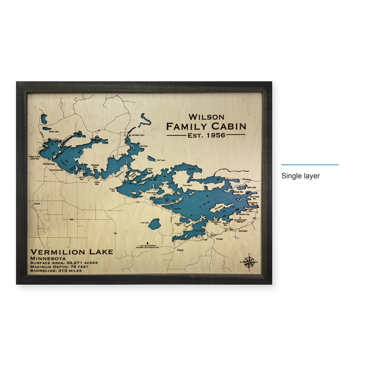 Vermilion Lake Wilson wood map — single layer, layer option shown