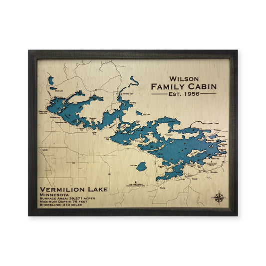 Vermilion Lake Wilson wood map — single layer, white background