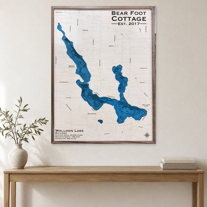 Walloon Bear Foot wood map — multilayer, staged room mockup