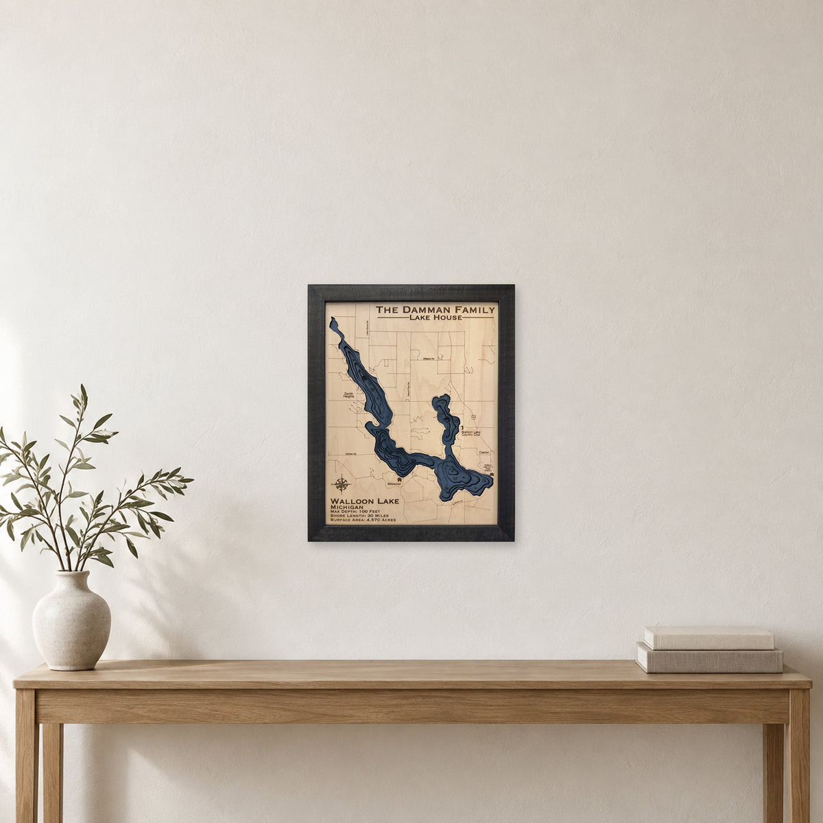Walloon Damman wood map — multilayer, staged room mockup