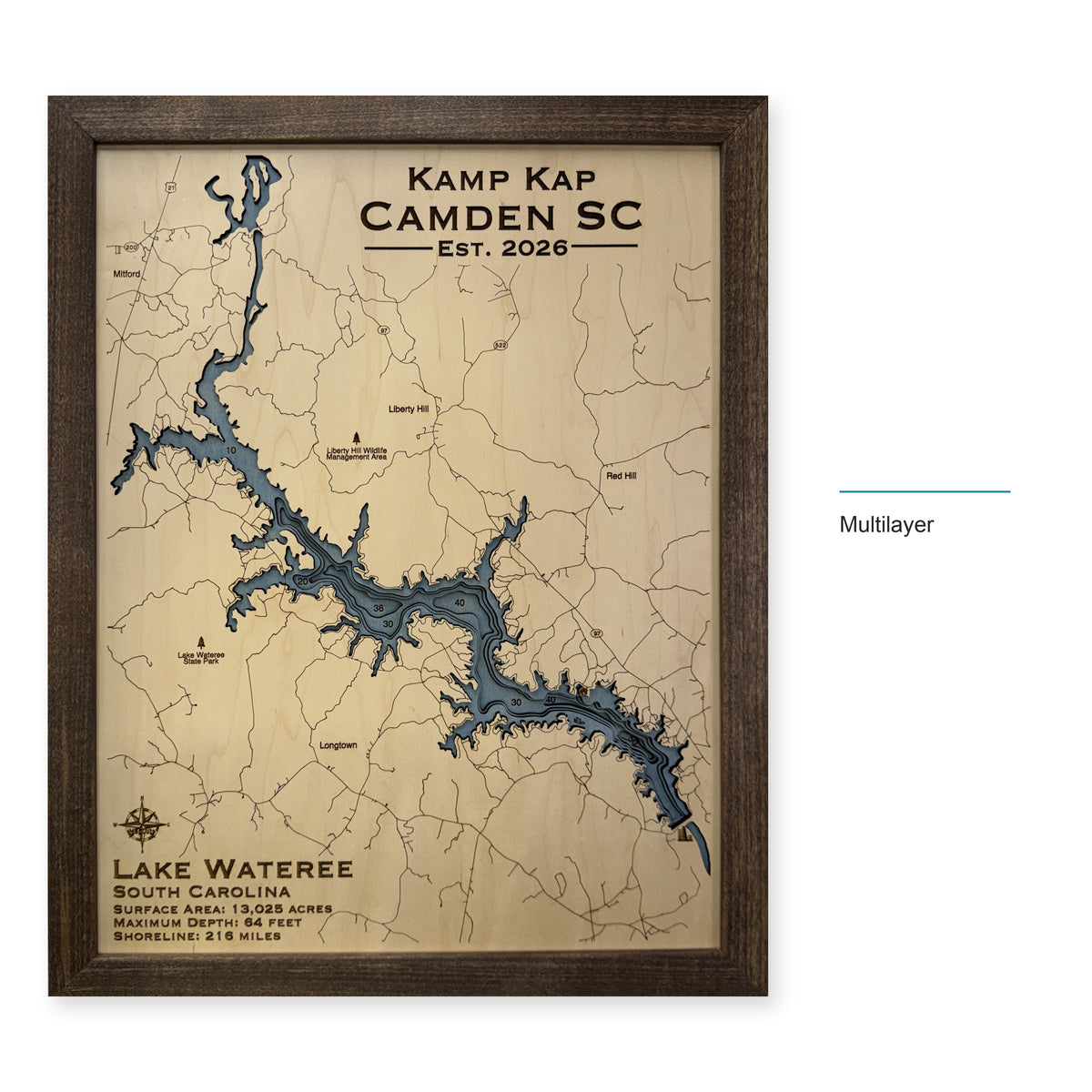 Wateree Kamp Kap wood map — multilayer, layer option shown