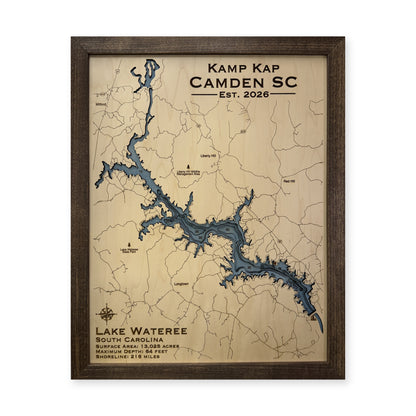 Wateree Kamp Kap wood map — multilayer, white background