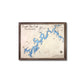 Framed wooden map of Watts Bar Lake, Tennessee on a white background.
