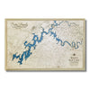 Large wood map of Watts Bar Lake with personalization.