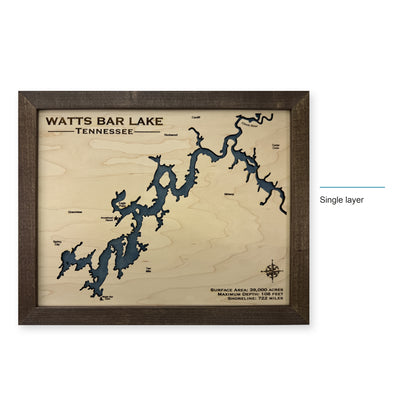 Watts Bar Single wood map — single layer, layer option shown
