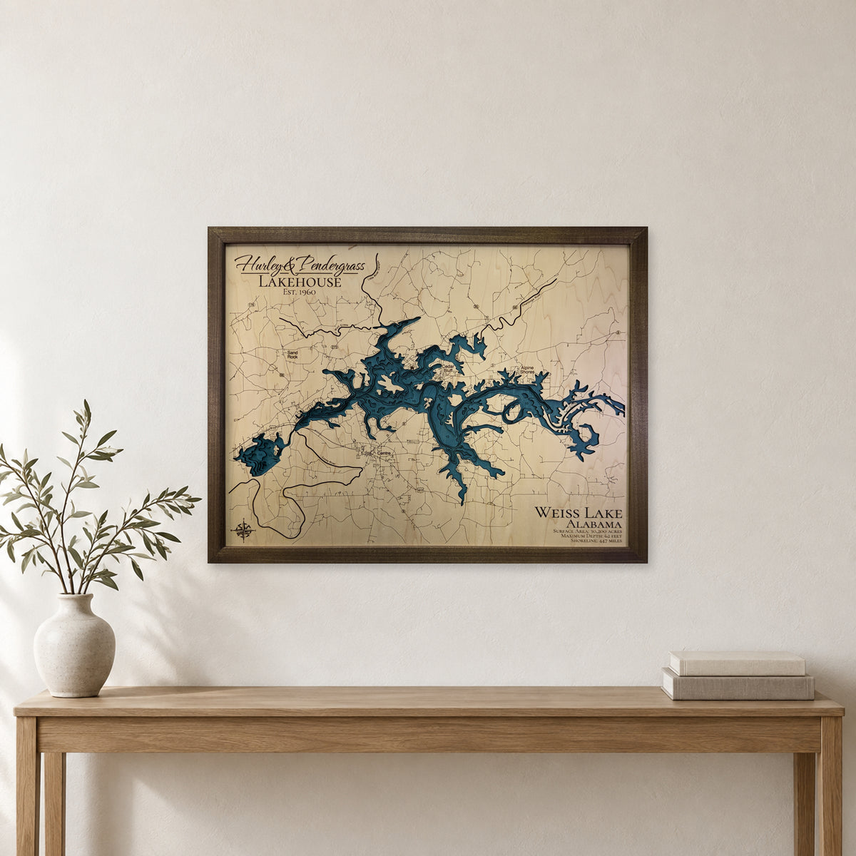 Weiss Pendergrass wood map — multilayer, staged room mockup