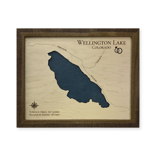 Wellington Lake wood map — single layer, white background